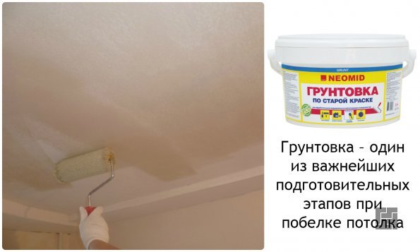Грунтовка - один из важнейших подготовительных этапов при побелке потолка