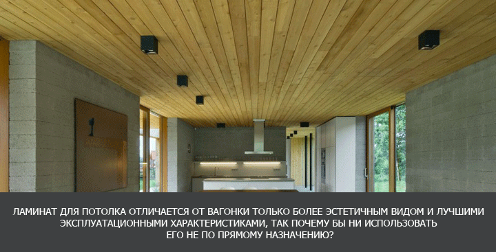 Ламинат для потолка