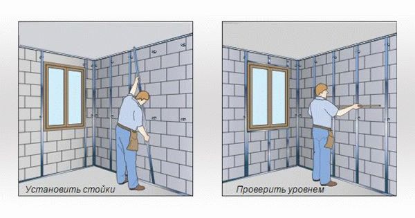 Монтаж и крепление стоечных профилей