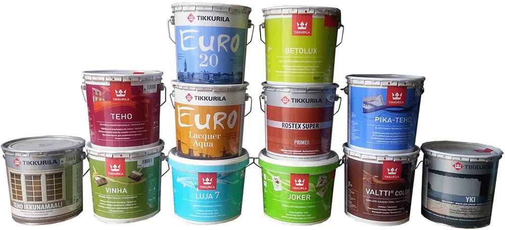 Ассортимент красок и красок Tikkurila
